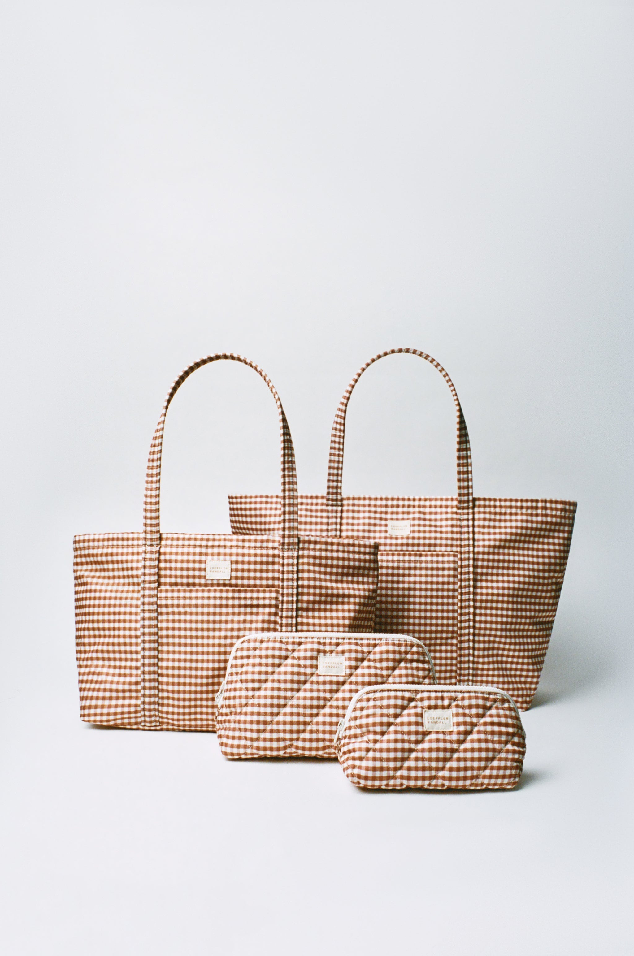 Dina Brown Gingham Travel Tote