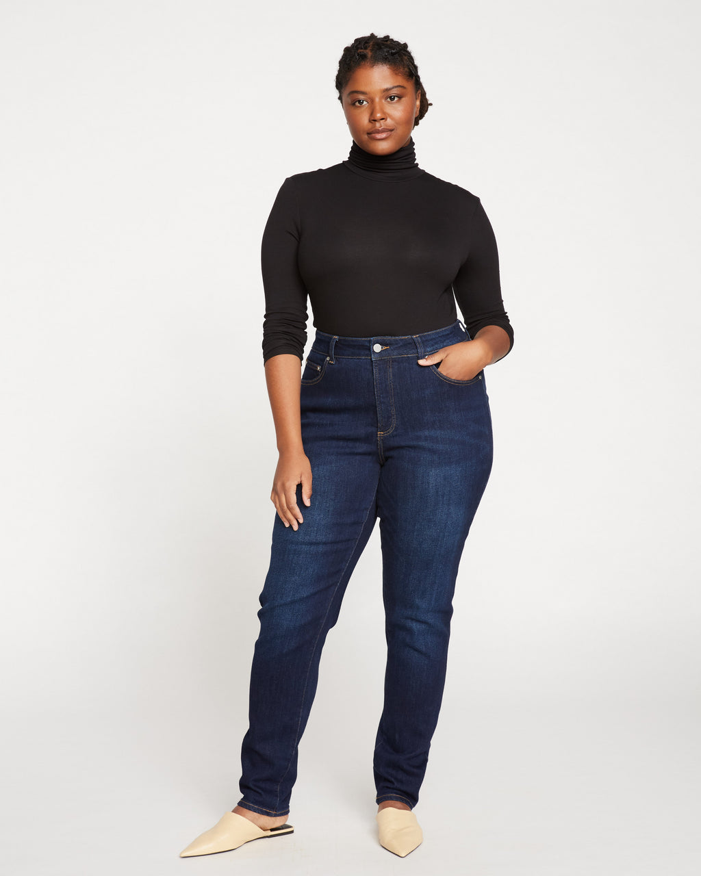 Joni High Rise Curve Slim Leg Jeans 32 Inch - Midnight Blue