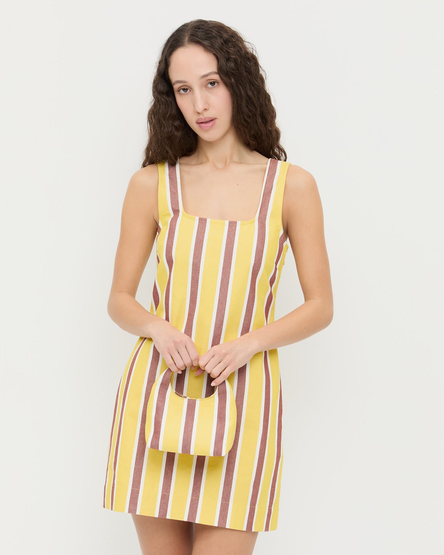Kenzie Yellow/Brown Stripe Mini Bag