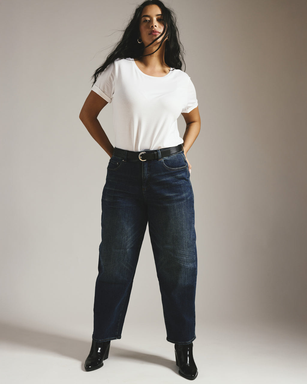 Lou High Rise Barrel Leg Jeans - Field Of Dreams Indigo