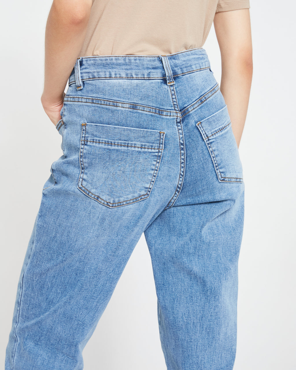 Dylan High Rise Tapered Jeans 29 Inch - Classic Washed Blue