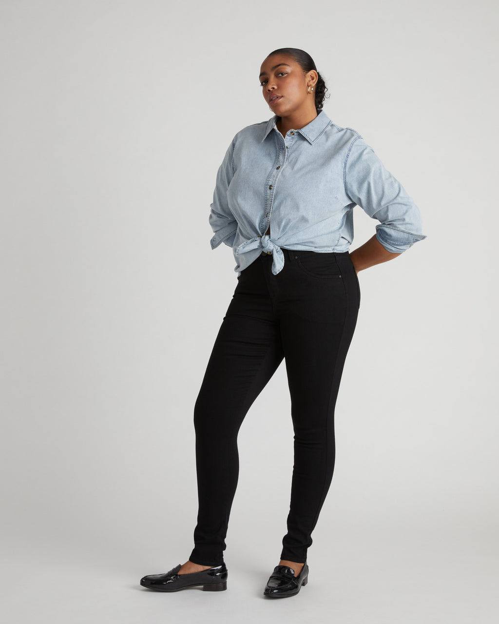 Seine High Rise Skinny Jeans 32 Inch - Jet Black