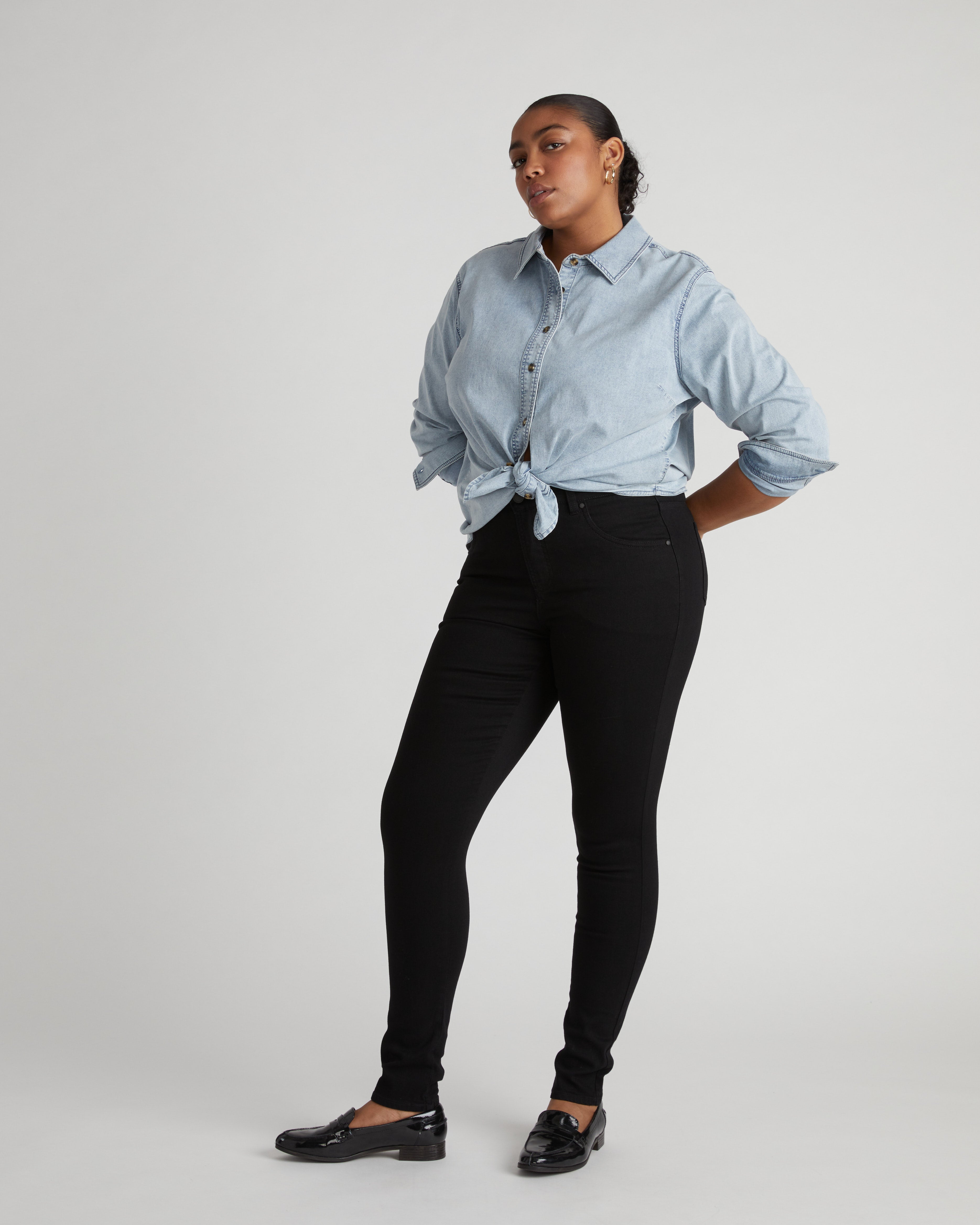 Seine High Rise Skinny Jeans 32 Inch - Jet Black