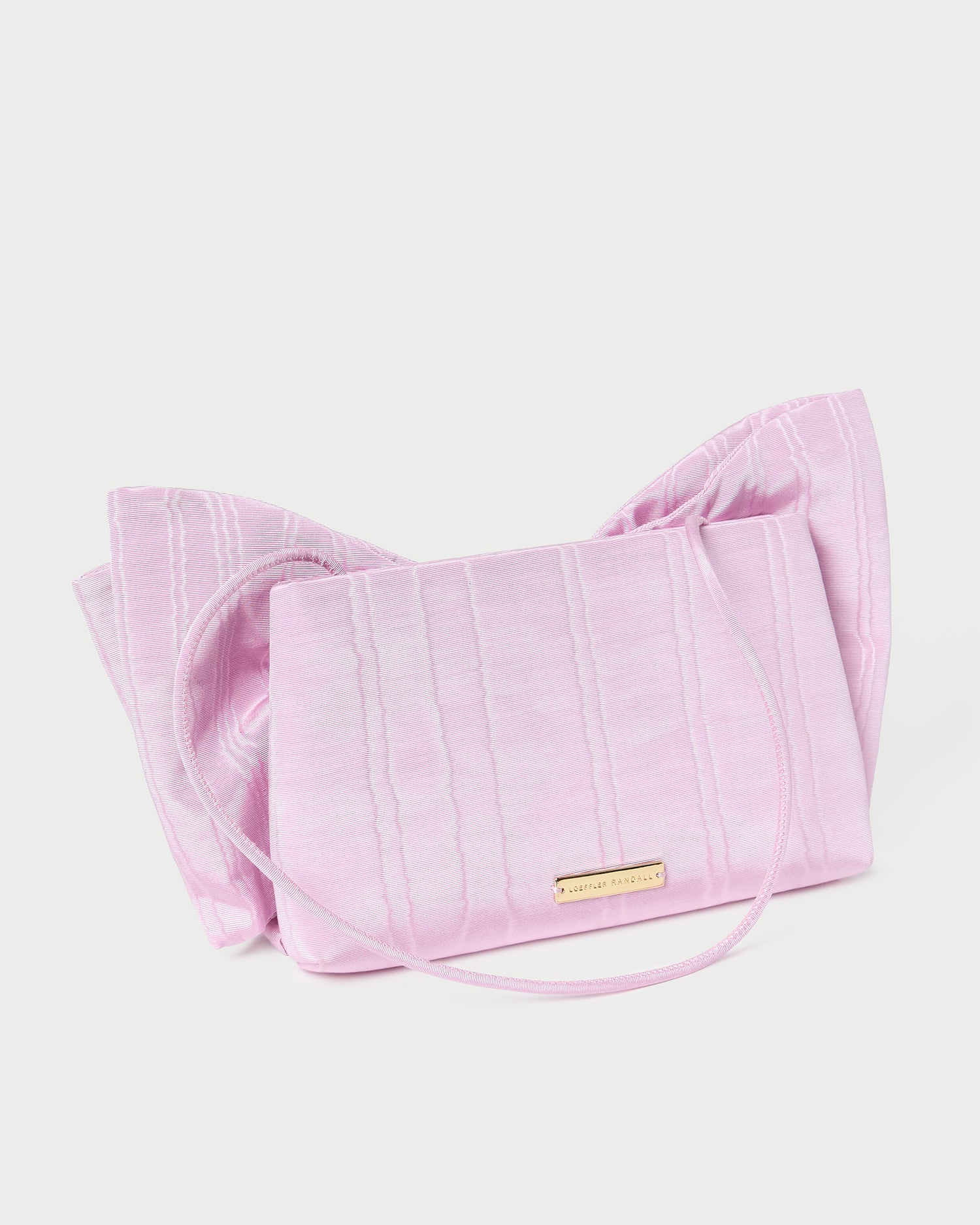 Valerie Pink Moiré Bow Clutch