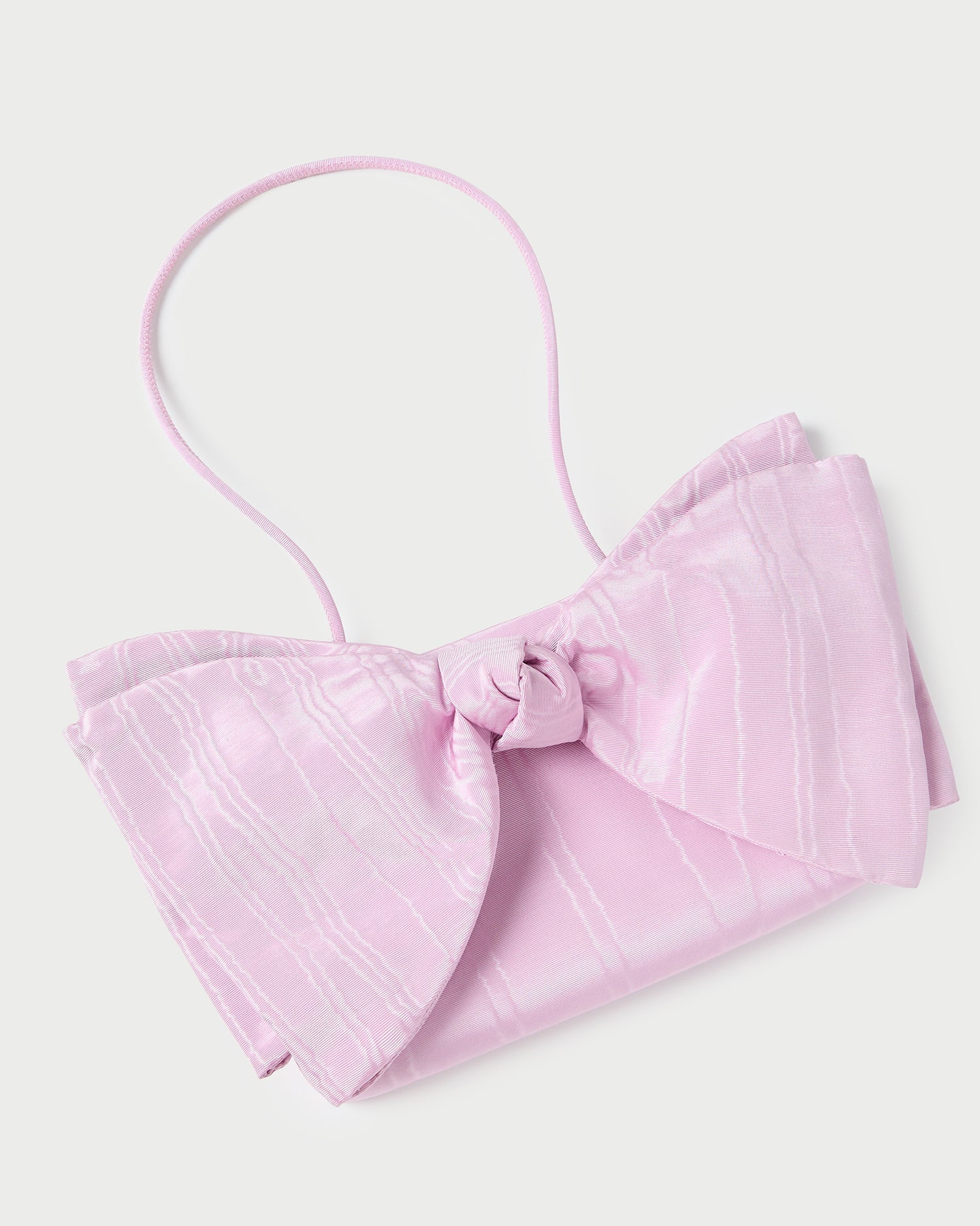Valerie Pink Moiré Bow Clutch
